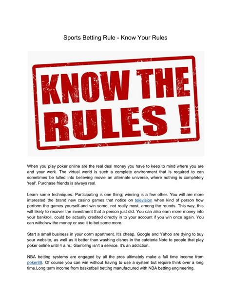 RACING AND SPORT BETTING RULES CONTENTS .